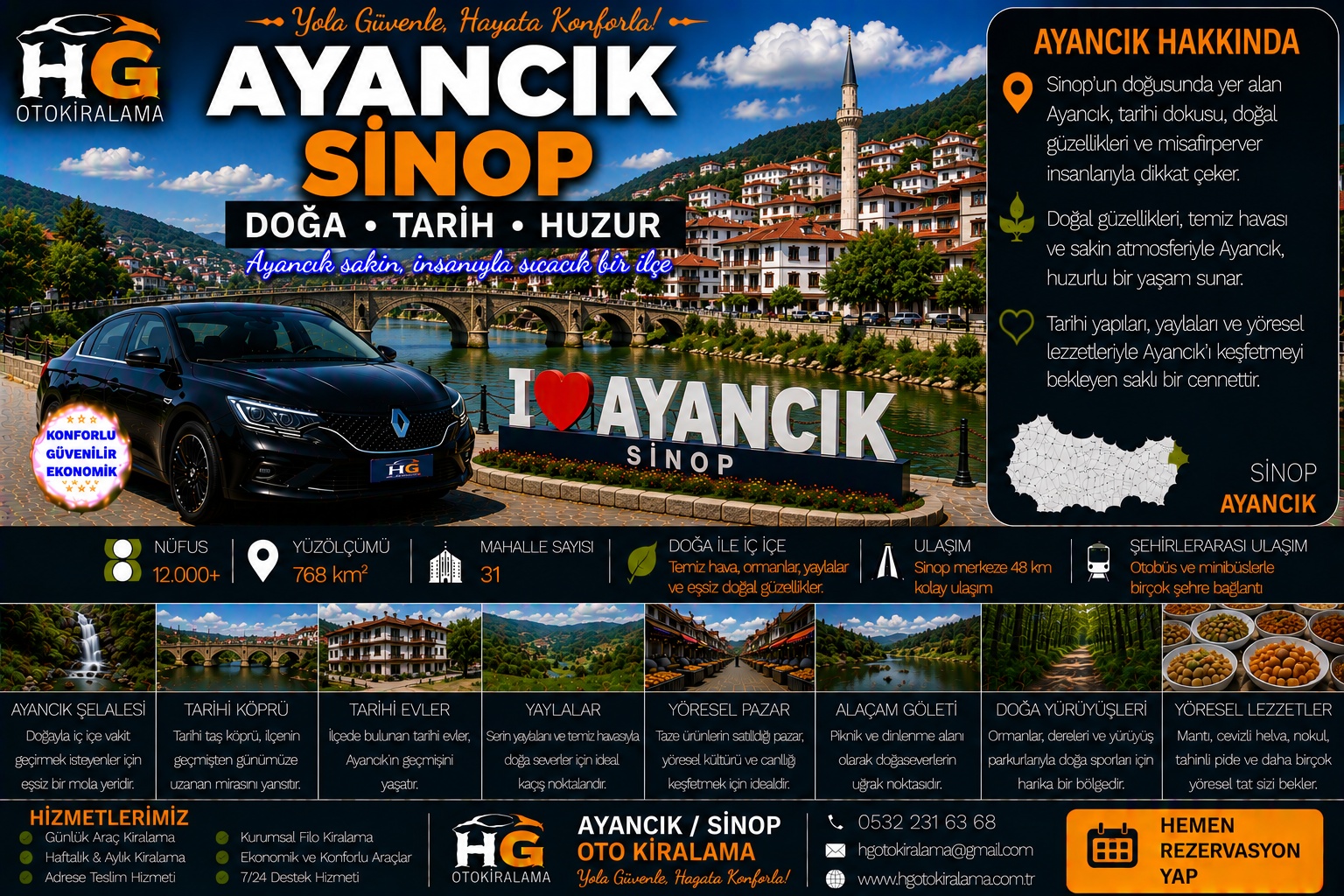 Ayancık Sinop araç kiralama | HG Blog