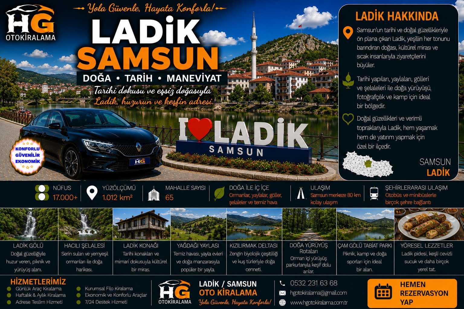 Ladik Samsun araç kiralama | HG Blog