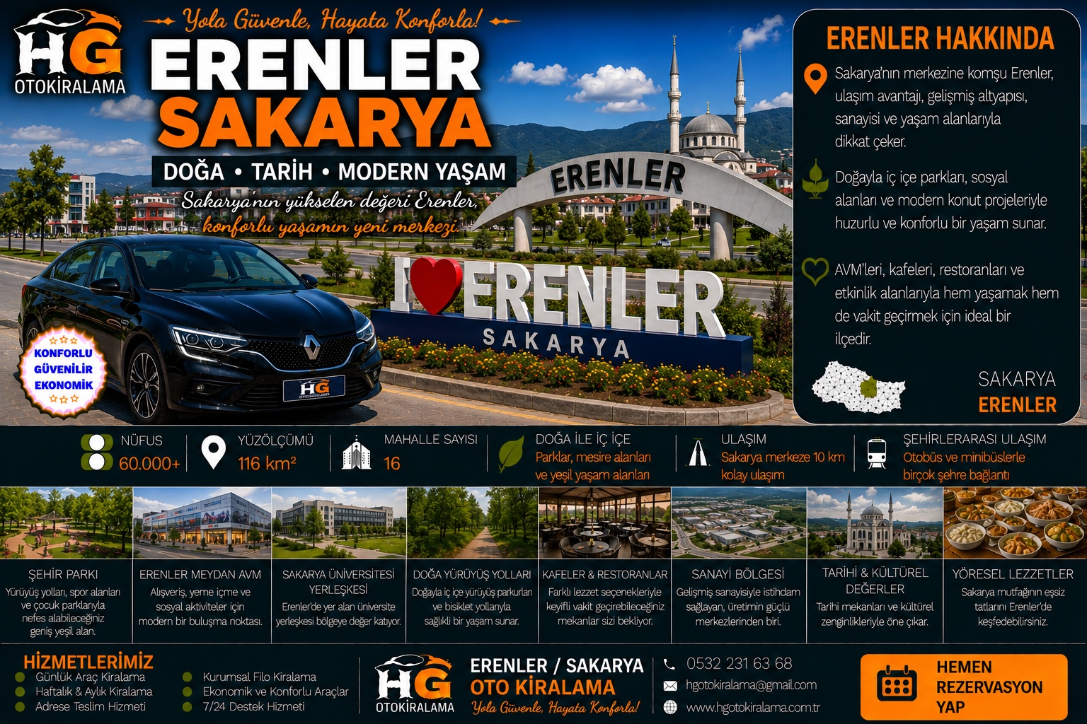 Erenler Sakarya araç kiralama | HG Blog