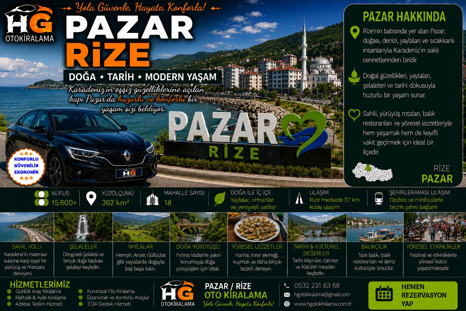 Pazar Rize araç kiralama | HG Blog