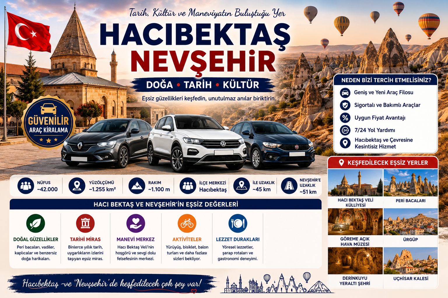 Hacıbektaş Nevşehir araç kiralama | HG Blog